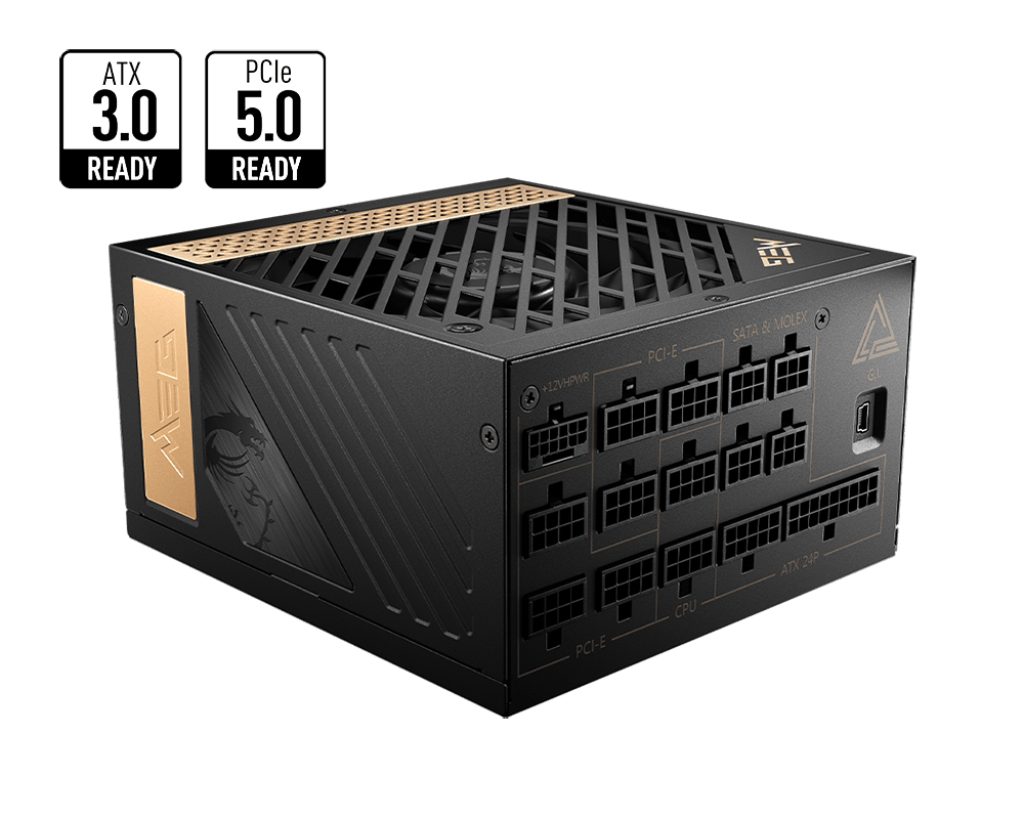 MEG Ai1300P PCIE5 : Alimentation, 1300W, 80 Plus Gold, ATX 3.0, Support GPU