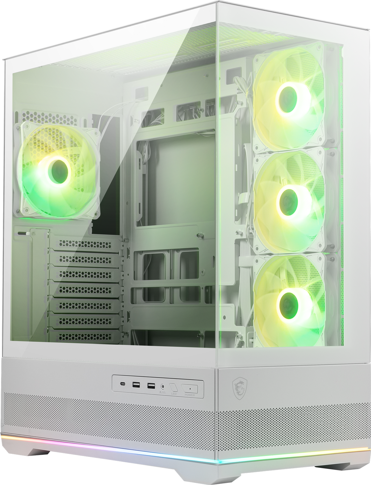 MSI MAG PANO 110R PZ WHITE PC Case | 270° Panoramic View | Mid-Tower