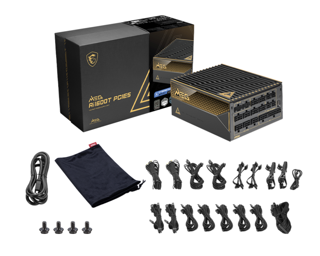 MSI MEG Ai1600T PCIE5 1600W Power Supply | 80 PLUS Titanium | ATX 3.1