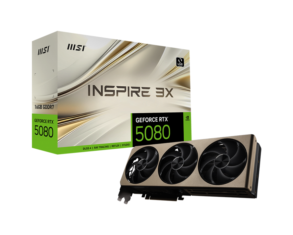 MSI GeForce RTX 5080 16G INSPIRE 3X | Tarjeta Gráfica