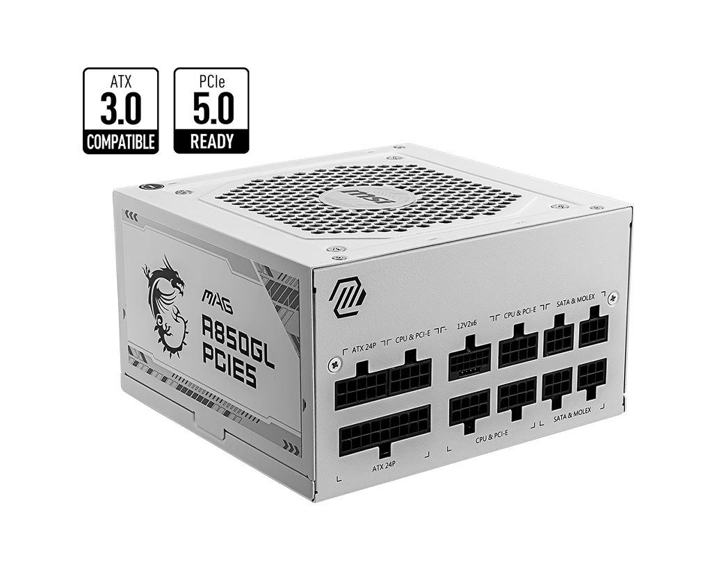 MSI Desktop PC Netzteil MAG A850GL PCIE5 WHITE - MSI e-Shop | Offiziell von MSI Deutschland