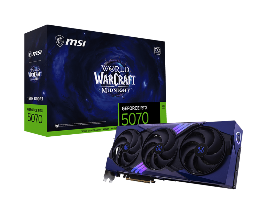 MSI Grafikkarte GeForce RTX 5070 12G World of Warcraft MIDNIGHT VOID EDITION OC
