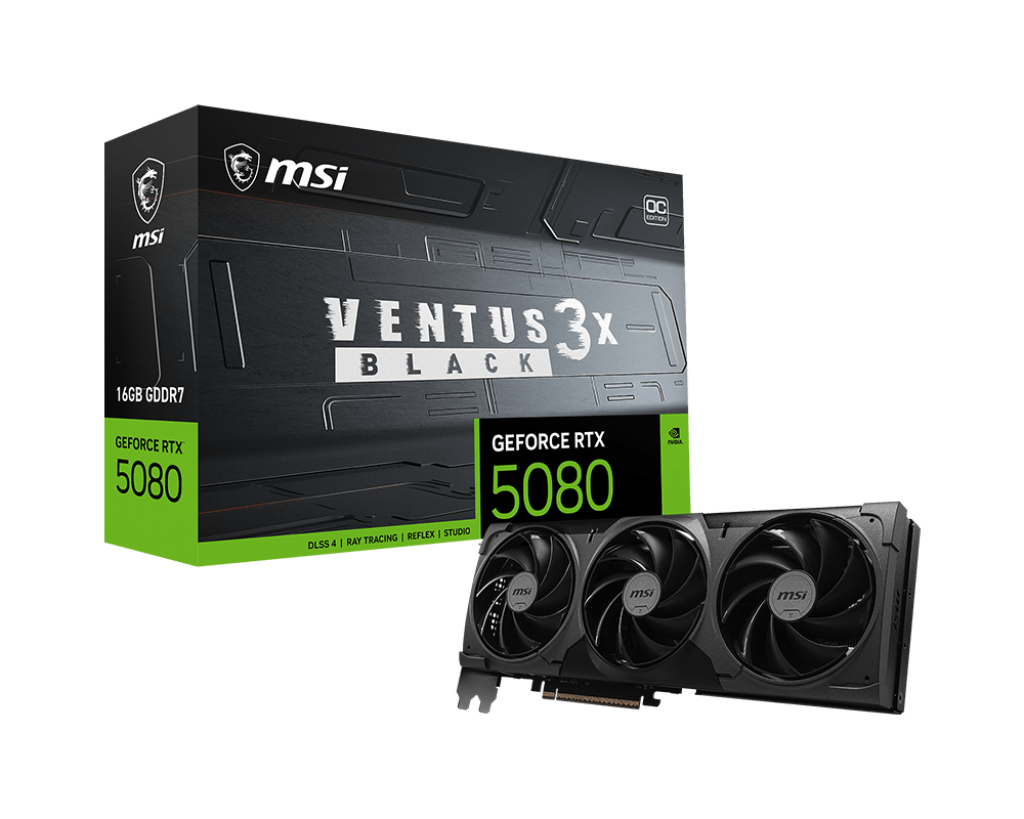 MSI Grafillarte GeForce RTX 5080 16G VENTUS 3X OC BLACK