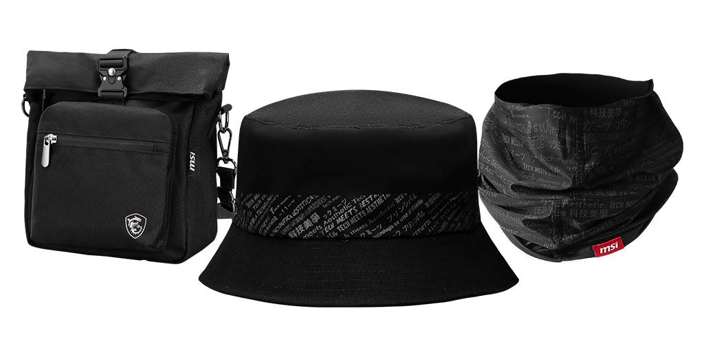 FAN BUNDLE 2: MSI CyberCircuit POUCH10O, Bucket Hat Fischerhut, Neck Gaiter Halstuch - MSI e-Shop | Offiziell von MSI Deutschland