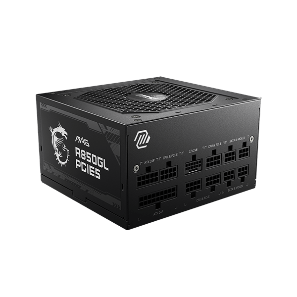 MAG A850GL PCIE5 :  Alimentation, 850W, 80 Plus Gold, ATX 3.0, Support GPU