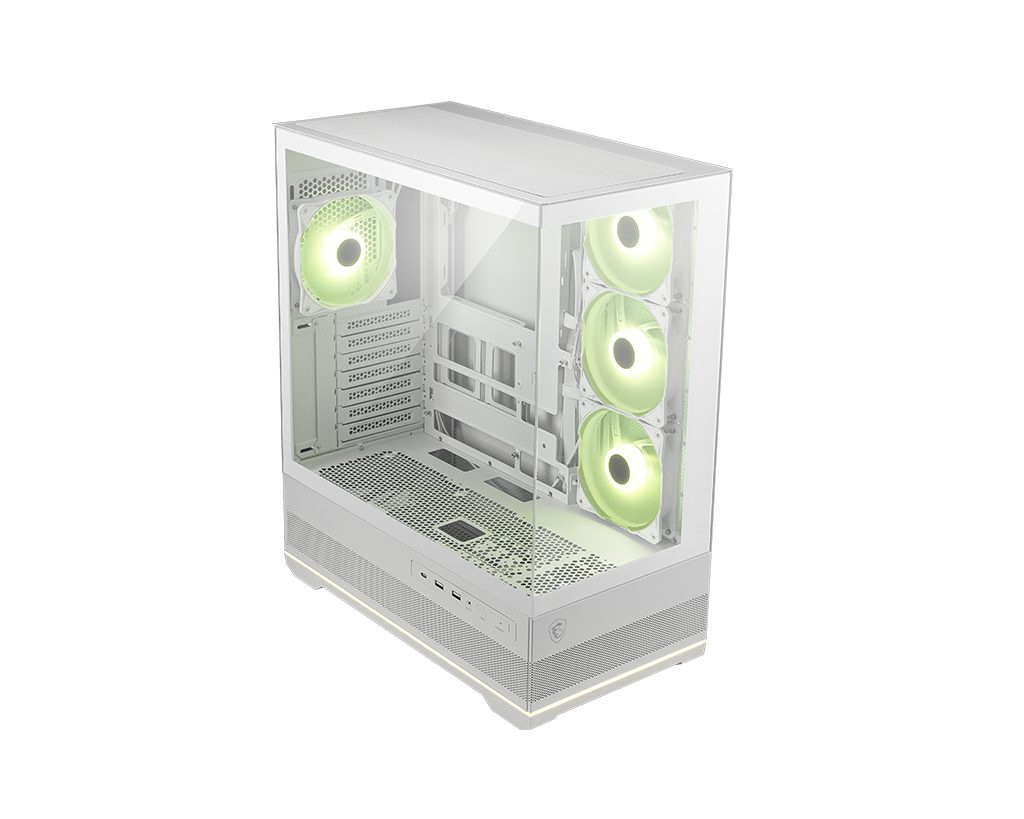 MSI MAG PANO 110R PZ WHITE PC Case | 270° Panoramic View | Mid-Tower