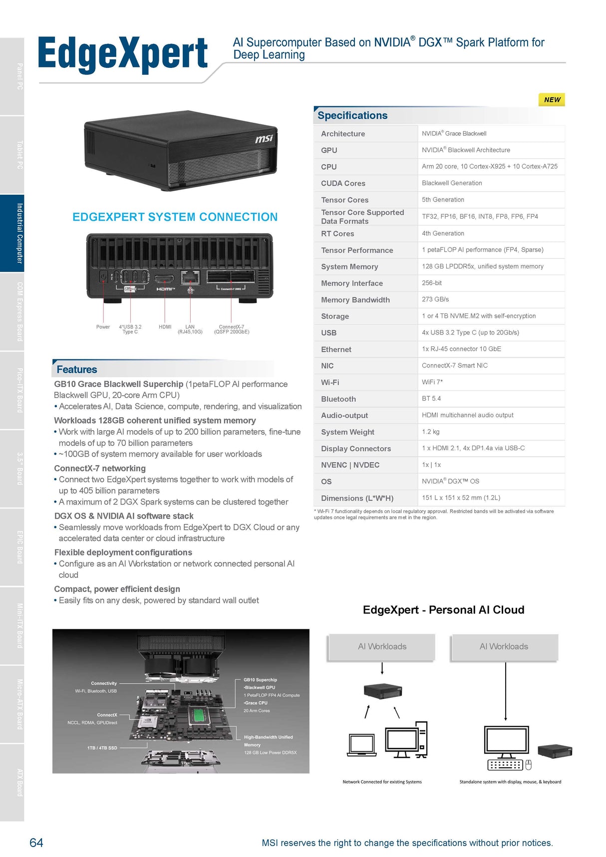 MSI EdgeXpert - IPC Personal AI Supercomputer