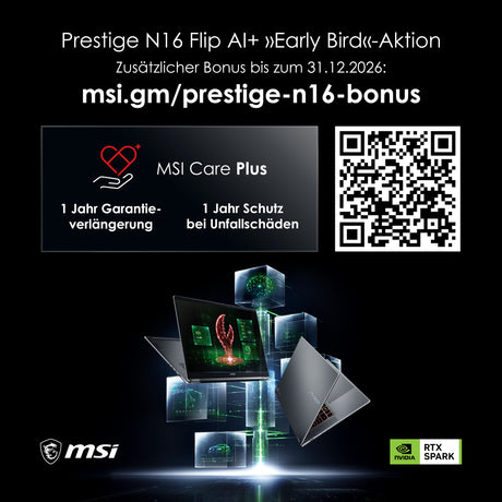 MSI Laptop Prestige N16 Flip AI+ C1XMT-029DEY [mit Bonusaktion]