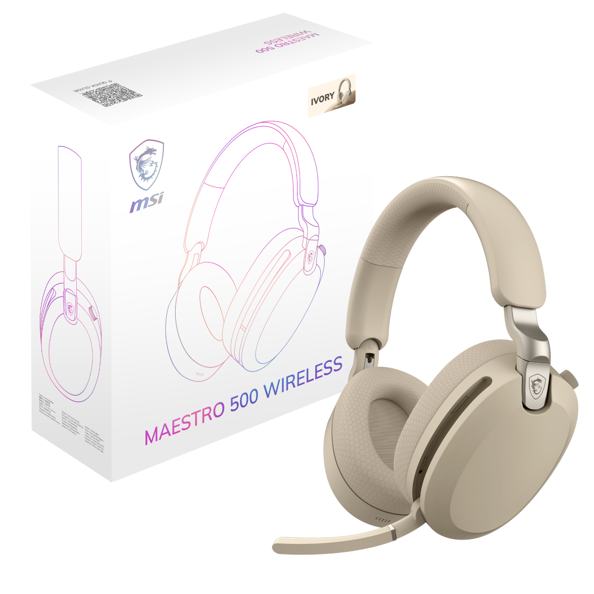 MSI Maestro 500 Wireless Ivory | Auriculares Inalámbricos