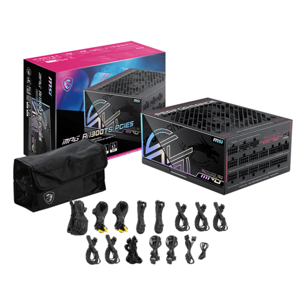MSI MPG Ai1300TS PCIE5 80 Plus Titanium | Fuente de Alimentación