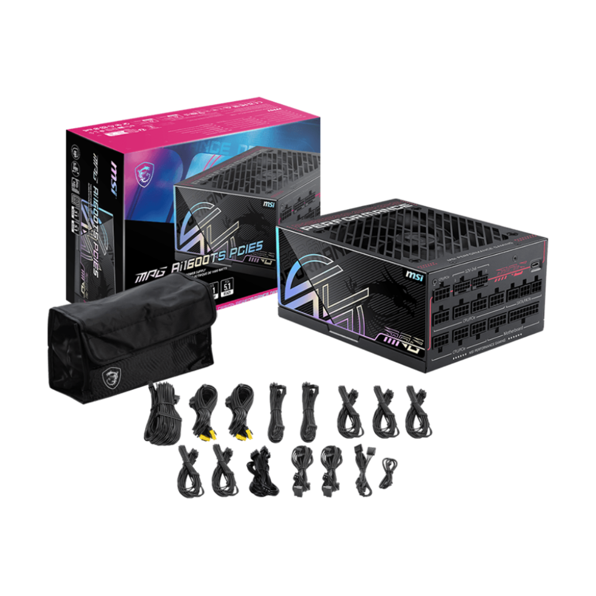 MSI MPG Ai1600TS PCIE5 80 Plus Titanium  | Fuente de Alimentación