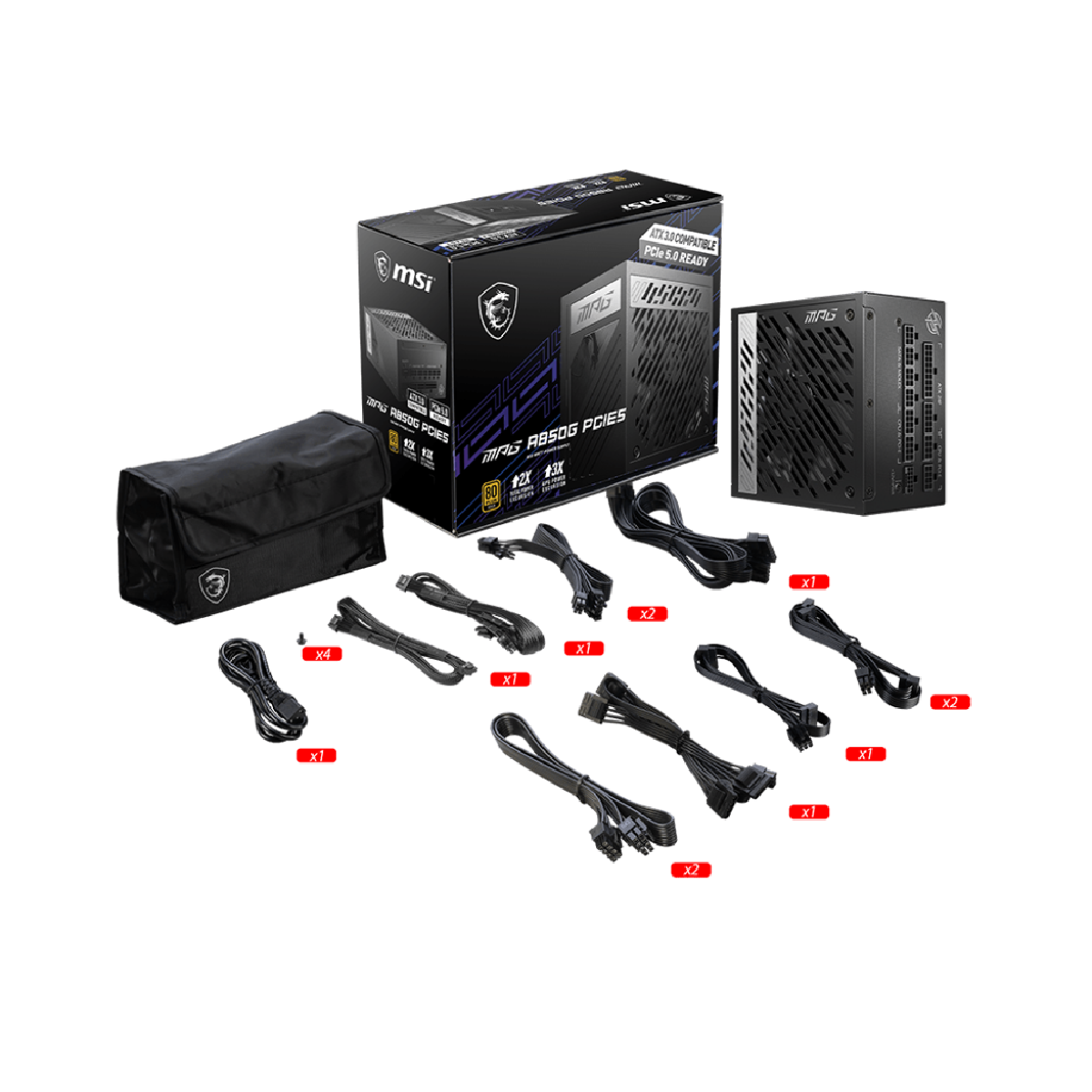 MSI MPG A850G PCIE5 80 Plus Gold Modular | Fuente de Alimentación