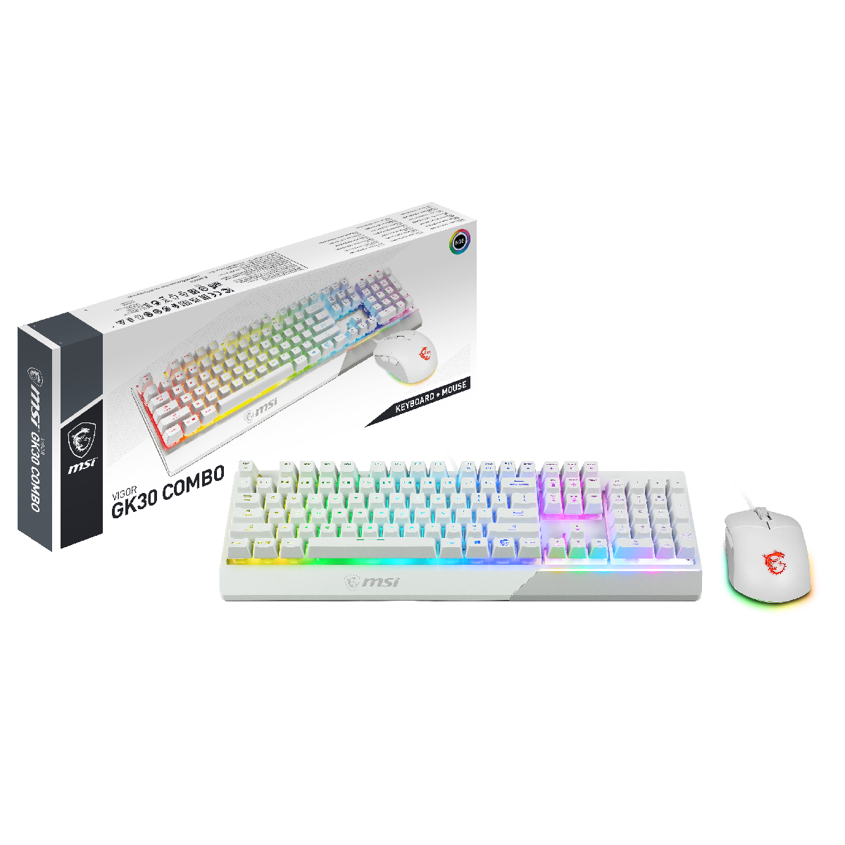 MSI Vigor GK30 Combo White | Teclado + Ratón