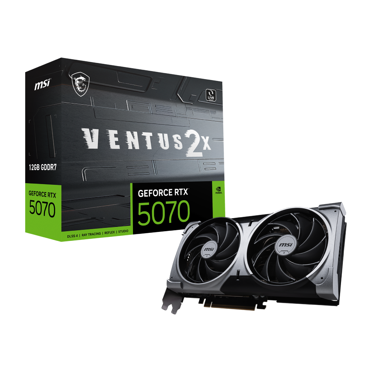 MSI GeForce RTX 5070 12G VENTUS 2X | Tarjeta Gráfica