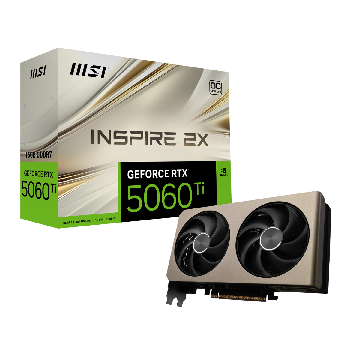 MSI GeForce RTX 5060 Ti 16G INSPIRE 2X OC | Tarjeta Gráfica