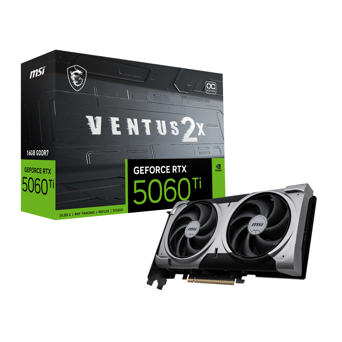 MSI GeForce RTX 5060 Ti 16G VENTUS 2X OC PLUS | Tarjeta Gráfica