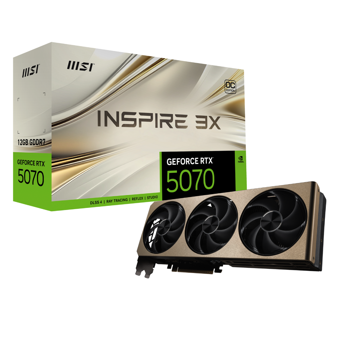 MSI GeForce RTX 5070 12G INSPIRE 3X OC | Tarjeta Gráfica