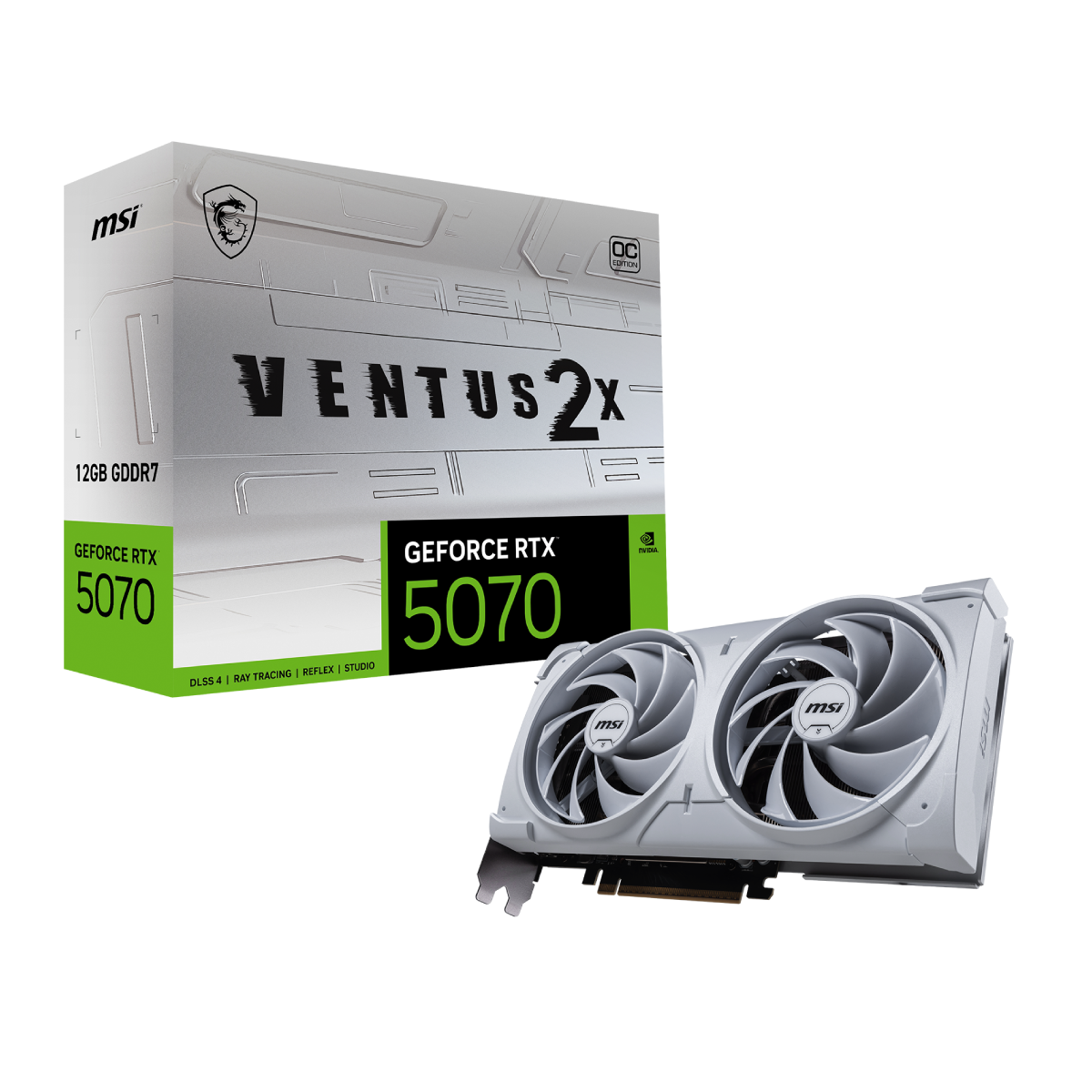 MSI GeForce RTX 5070 12G VENTUS 2X OC WHITE | Tarjeta Gráfica