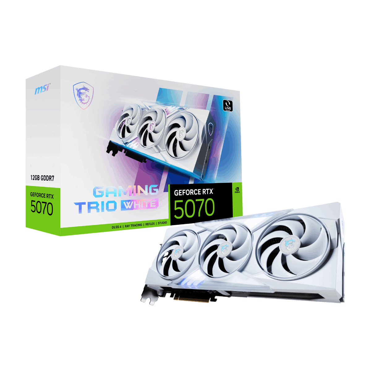 MSI GeForce RTX 5070 12G GAMING TRIO WHITE | Tarjeta Gráfica