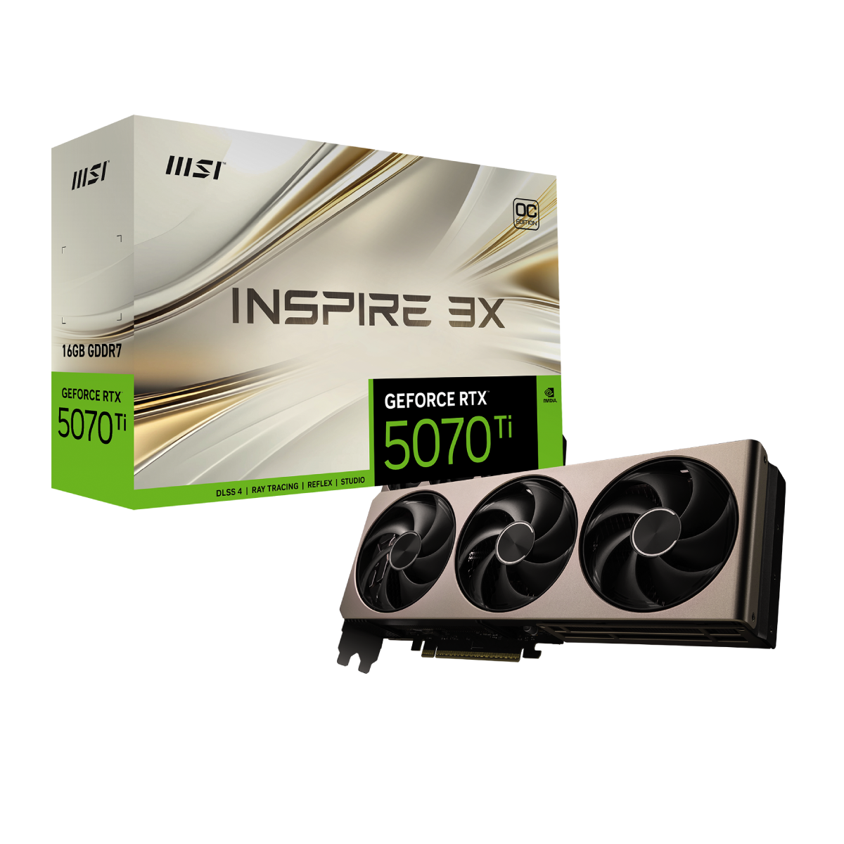 MSI GeForce RTX 5070 Ti 16G INSPIRE 3X OC | Tarjeta Gráfica