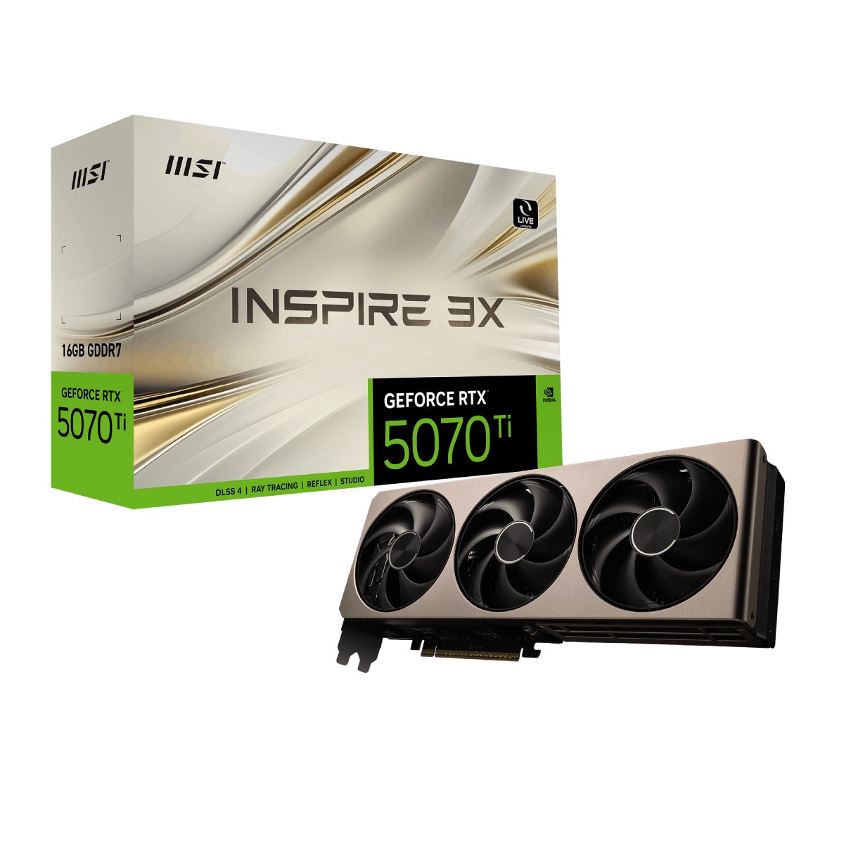 MSI GeForce RTX 5070 Ti 16G INSPIRE 3X | Tarjeta Gráfica