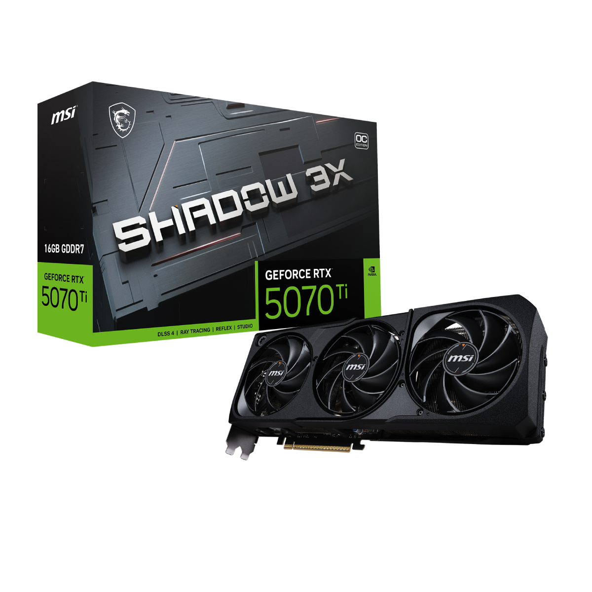 MSI GeForce RTX 5070 Ti 16G SHADOW 3X OC | Tarjeta Gráfica