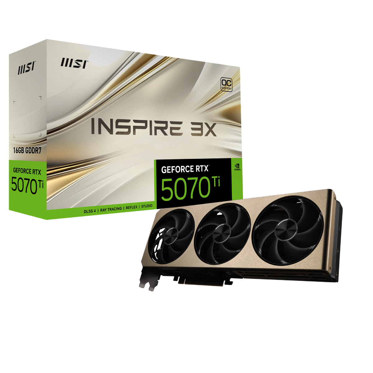 MSI GeForce RTX 5070 Ti 16G INSPIRE 3X OC PLUS | Tarjeta Gráfica