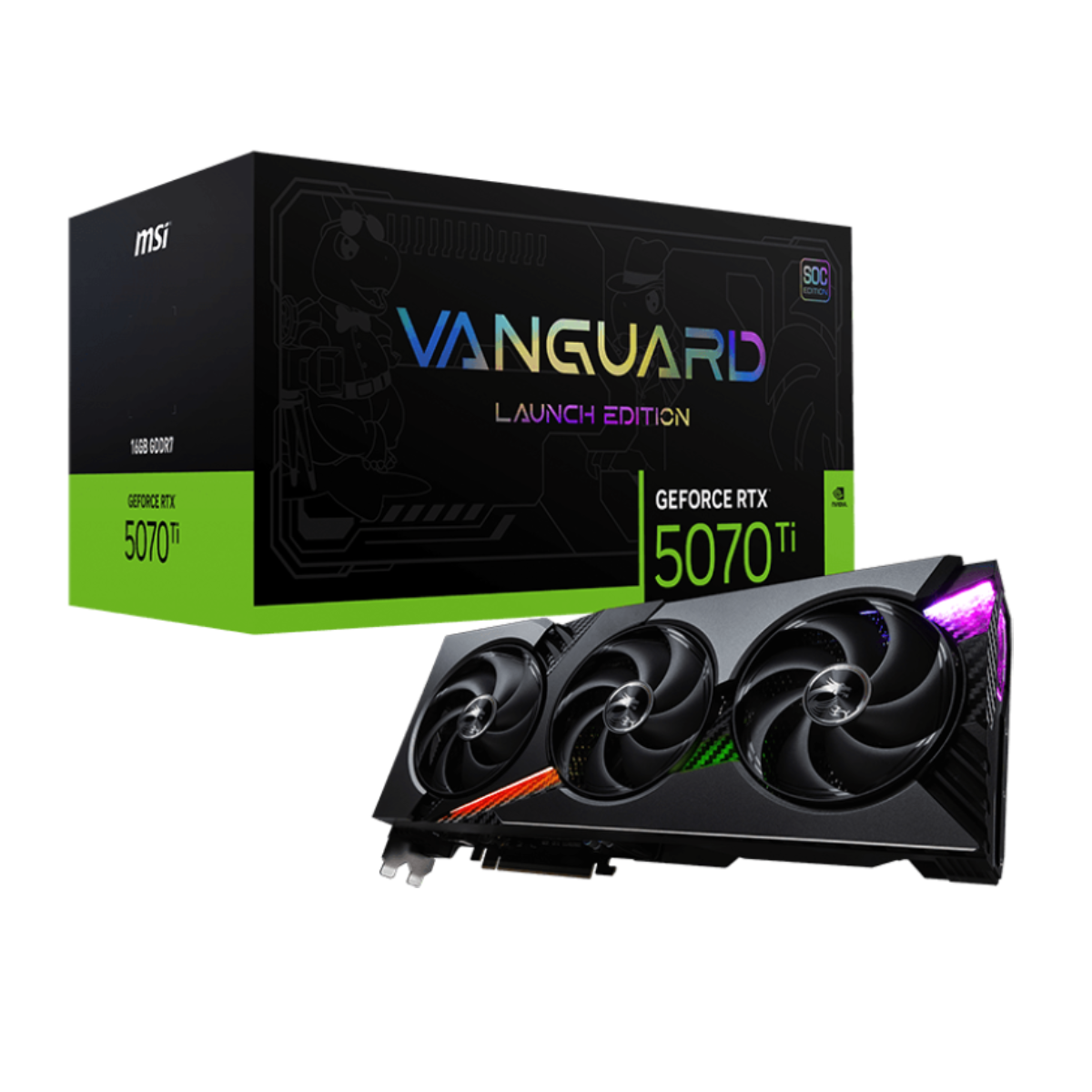 MSI GeForce RTX 5070 Ti 16G VANGUARD SOC LAUNCH EDITION | Tarjeta Gráfica