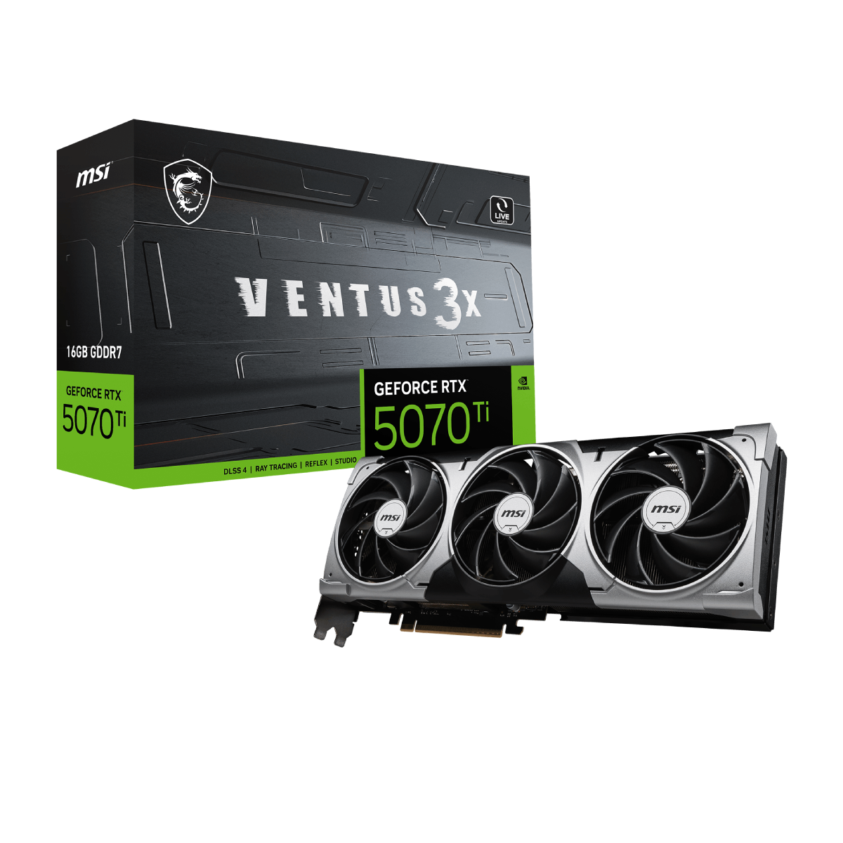 MSI GeForce RTX 5070 Ti 16G VENTUS 3X | Tarjeta Gráfica