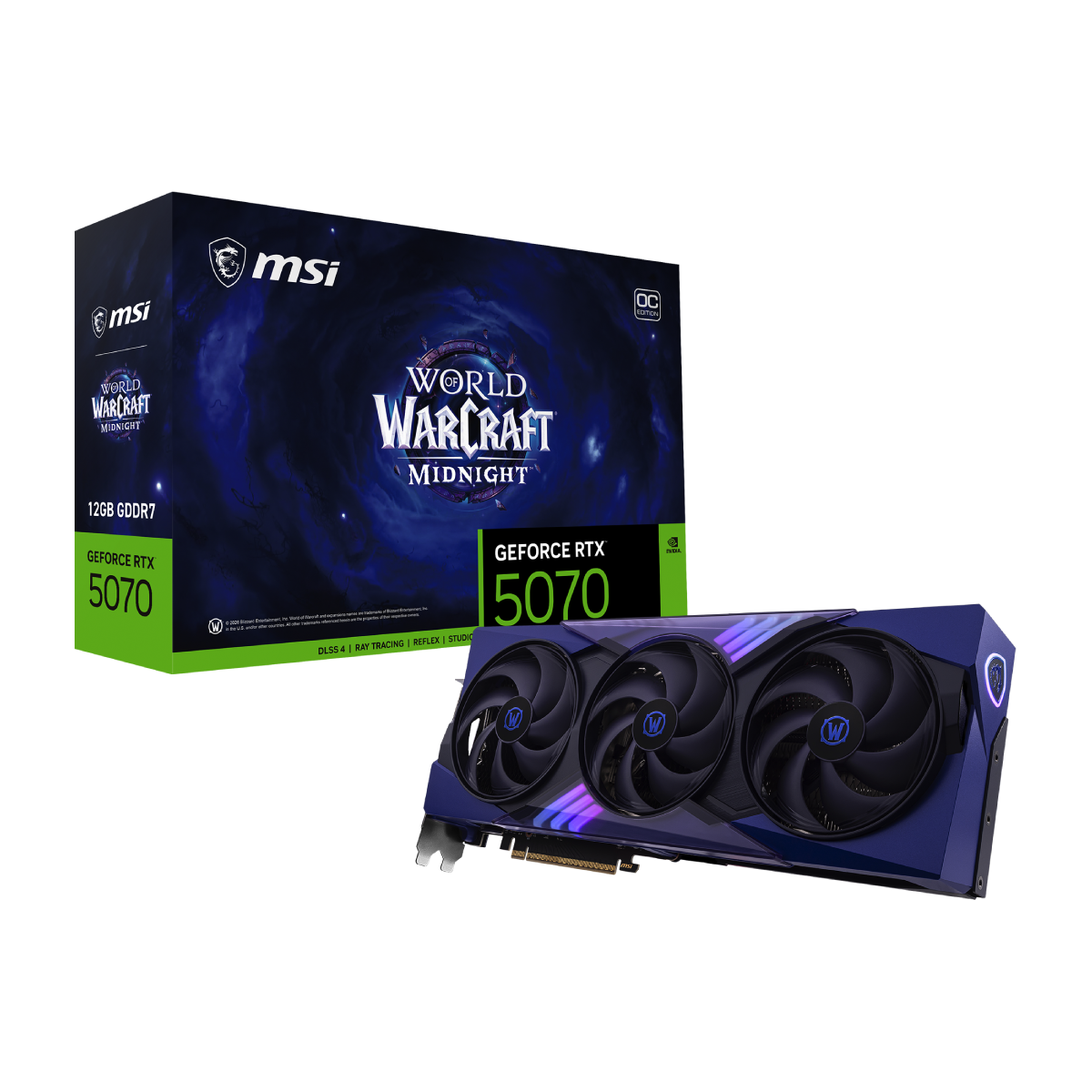 MSI GeForce RTX 5070 12G World of Warcraft MIDNIGHT VOID EDITION OC | Tarjeta Gráfica