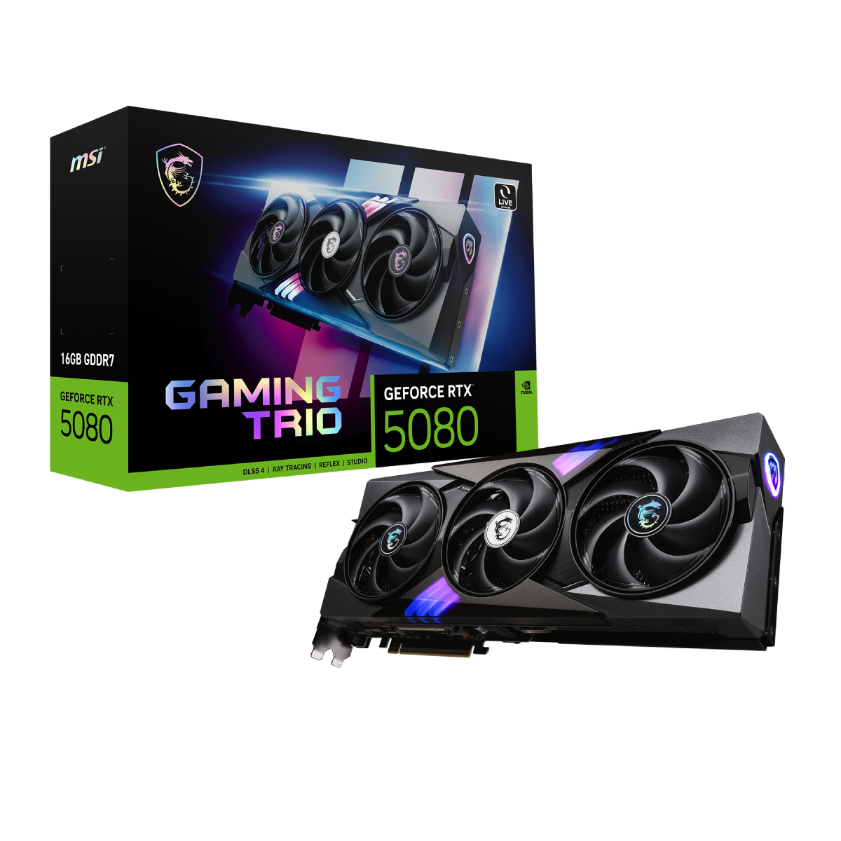 MSI GeForce RTX 5080 16G GAMING TRIO | Tarjeta Gráfica
