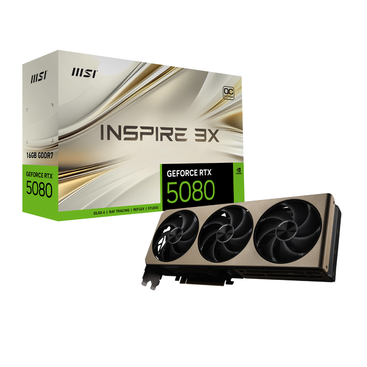 MSI GeForce RTX 5080 16G INSPIRE 3X OC | Tarjeta Gráfica