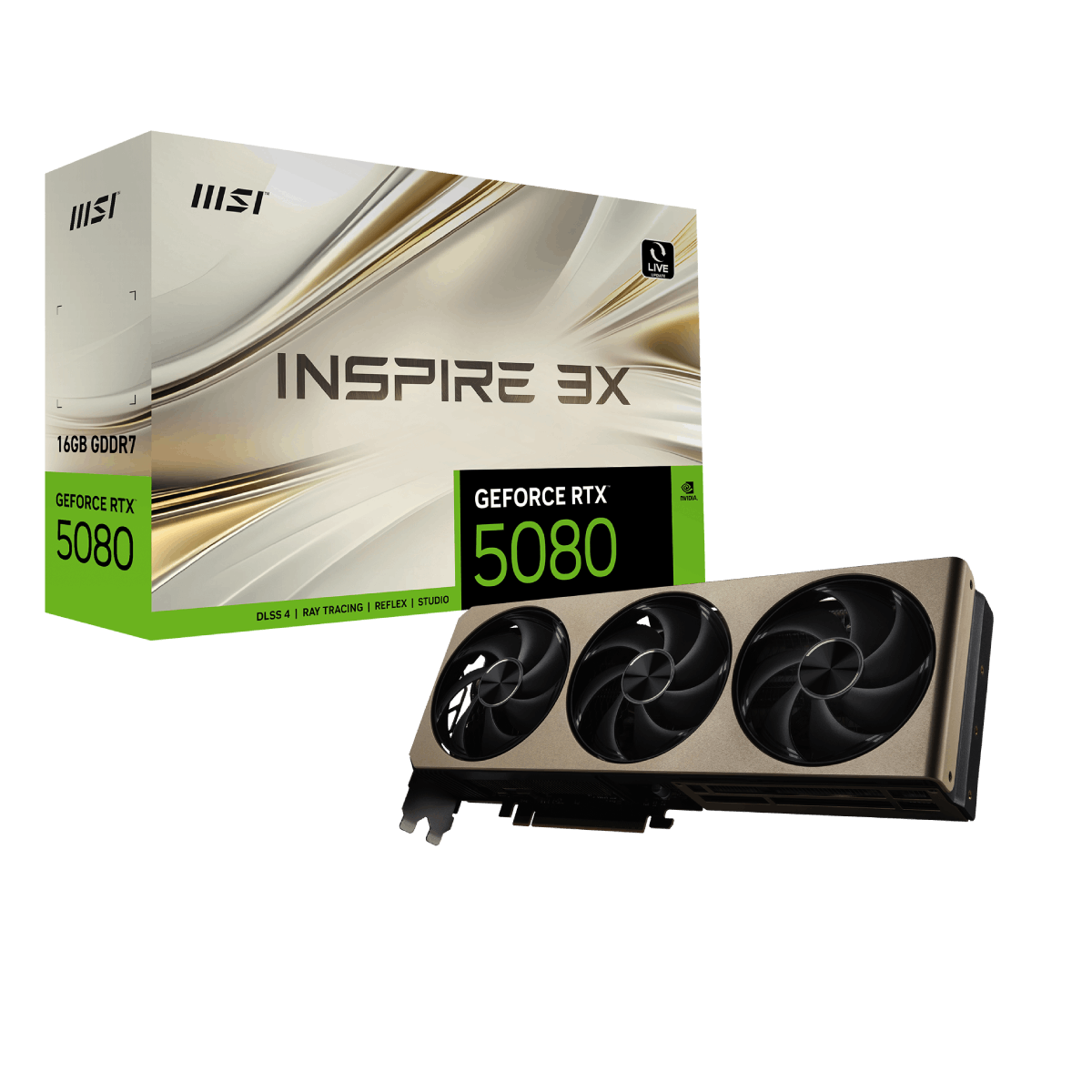 MSI GeForce RTX 5080 16G INSPIRE 3X | Tarjeta Gráfica