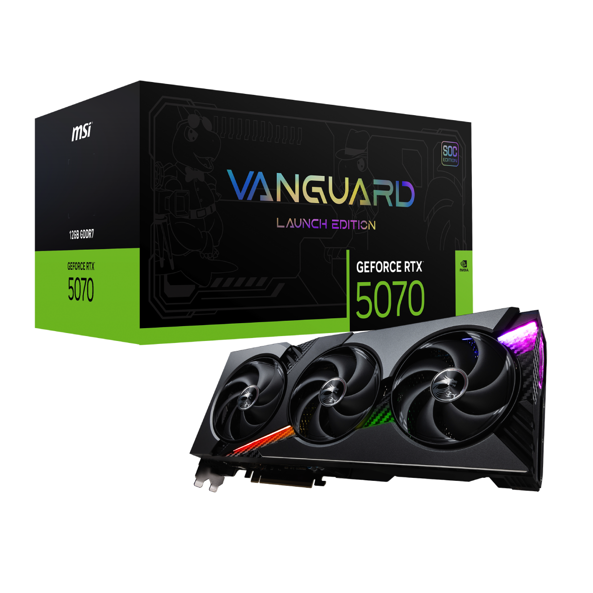 MSI GeForce RTX 5070 12G VANGUARD SOC LAUNCH EDITION | Tarjeta Gráfica