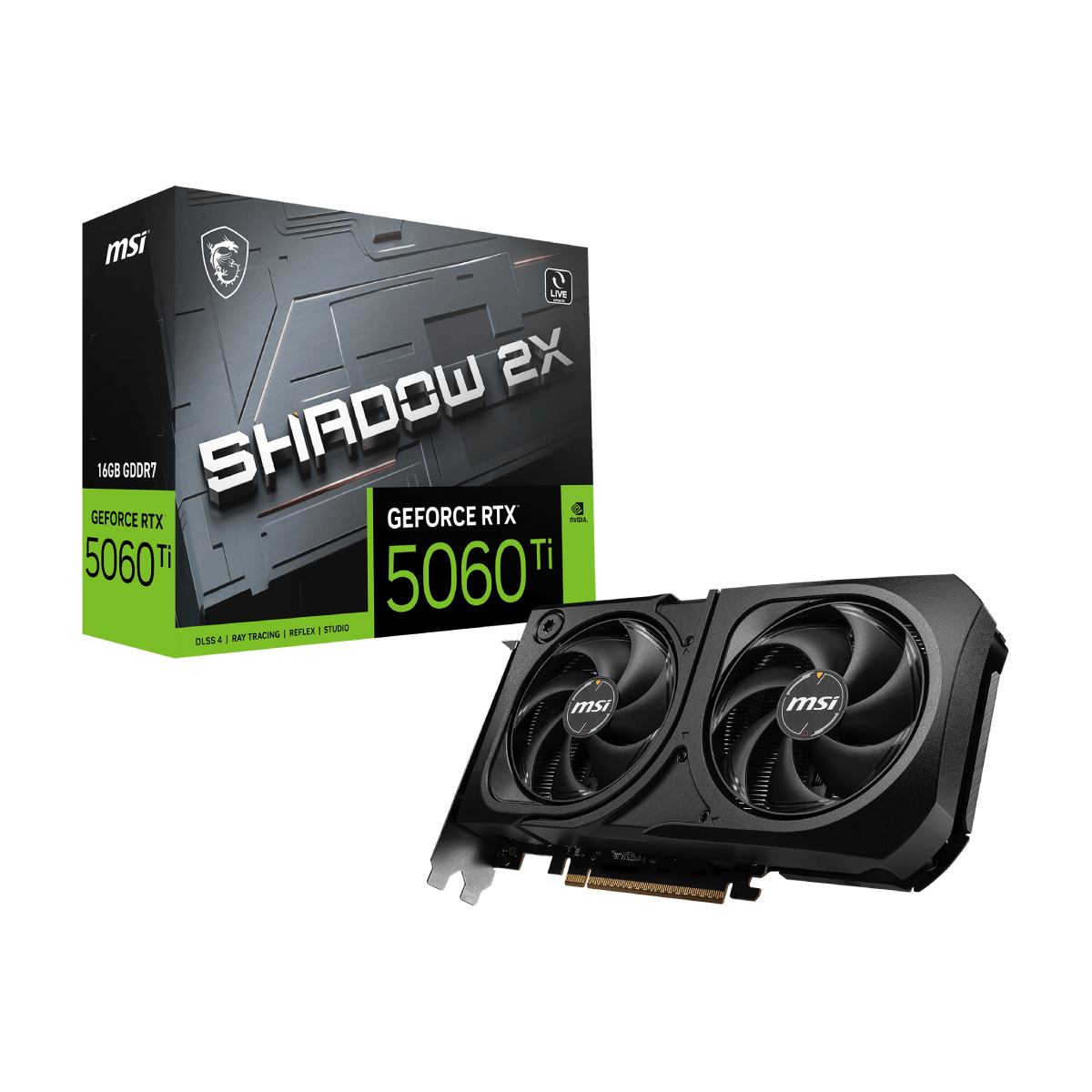 MSI GeForce RTX 5060 Ti 16G SHADOW 2X PLUS | Tarjeta Gráfica