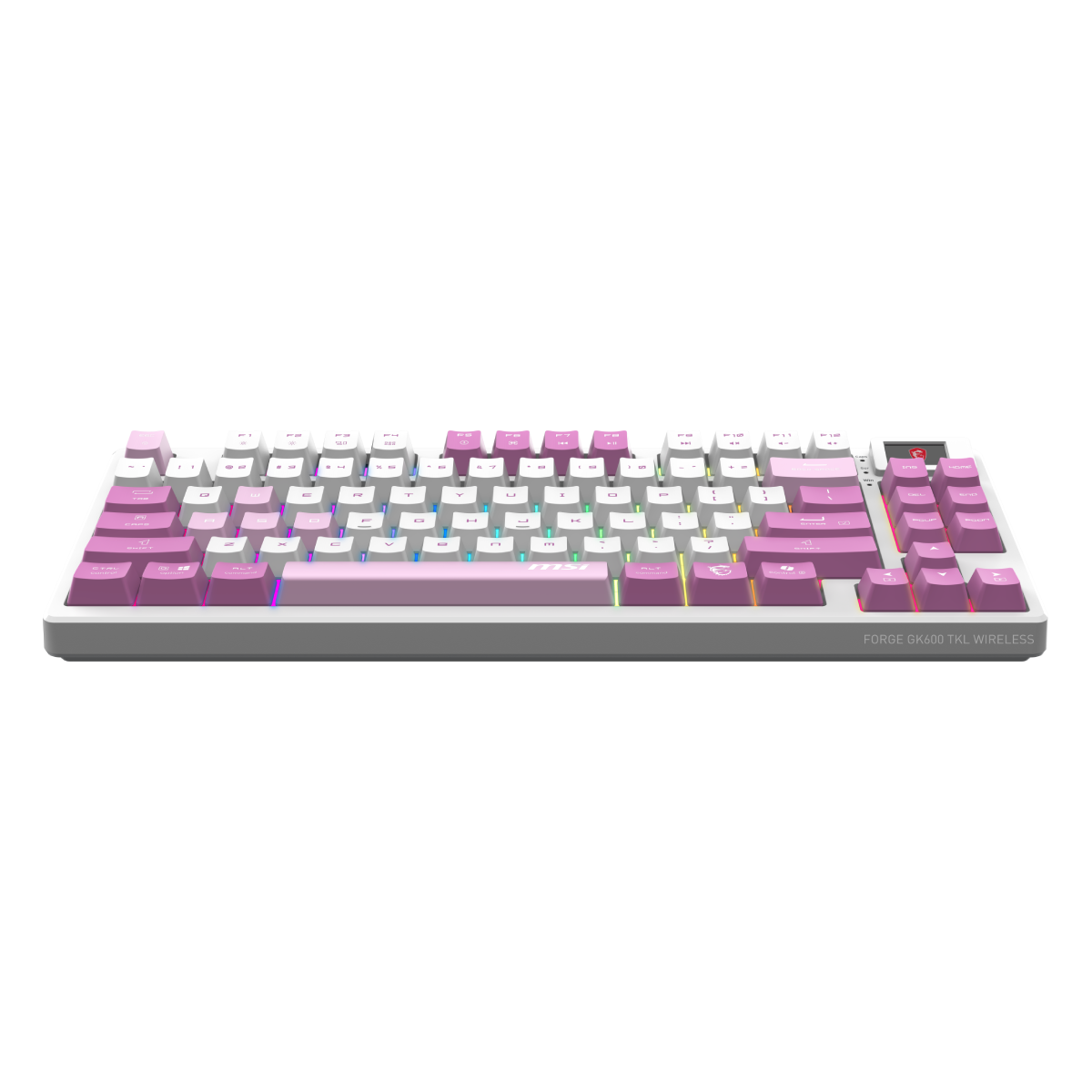 MSI FORGE GK600 TKL W VIOLET | Teclado Gaming Inalámbrico