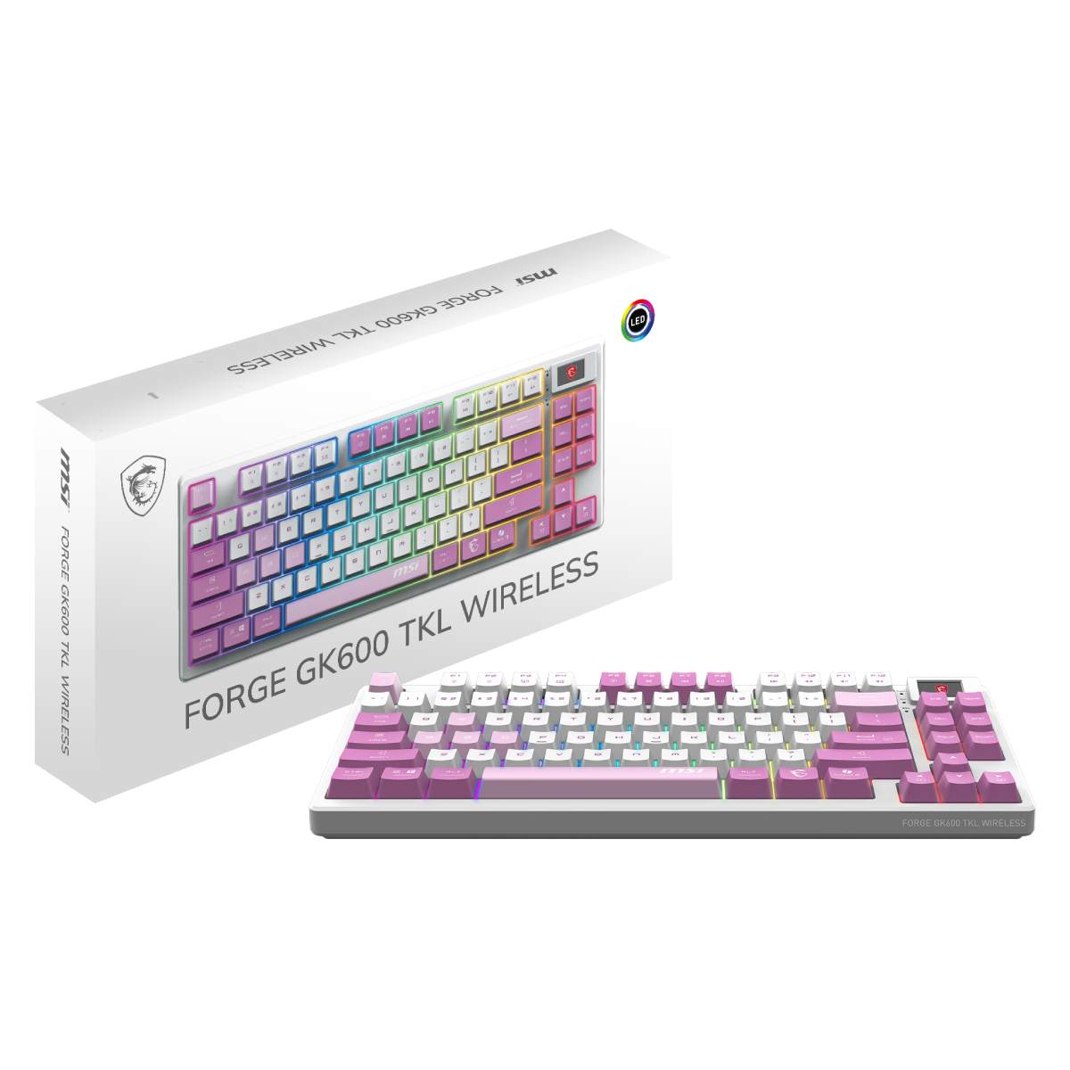 MSI Forge GK600 TKL Wireless Violet | Teclado Gaming Inalámbrico